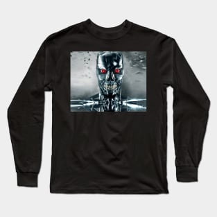 Terminator Robot Mask Long Sleeve T-Shirt
